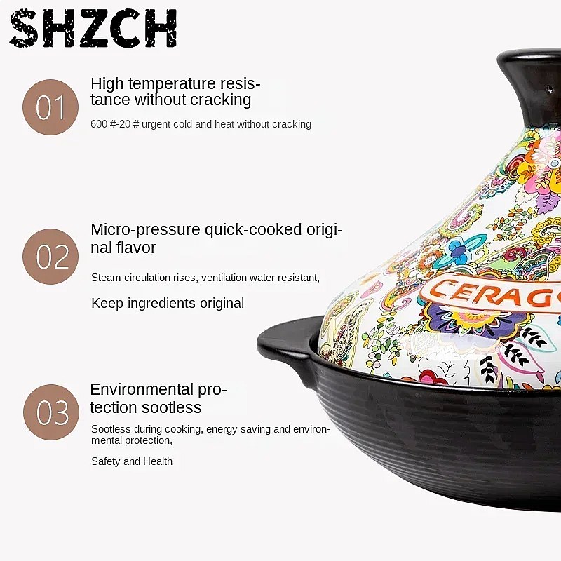 2L Ceramic Tagine Clay Pot Ste - огляд і ціна Tagine Clay Pot