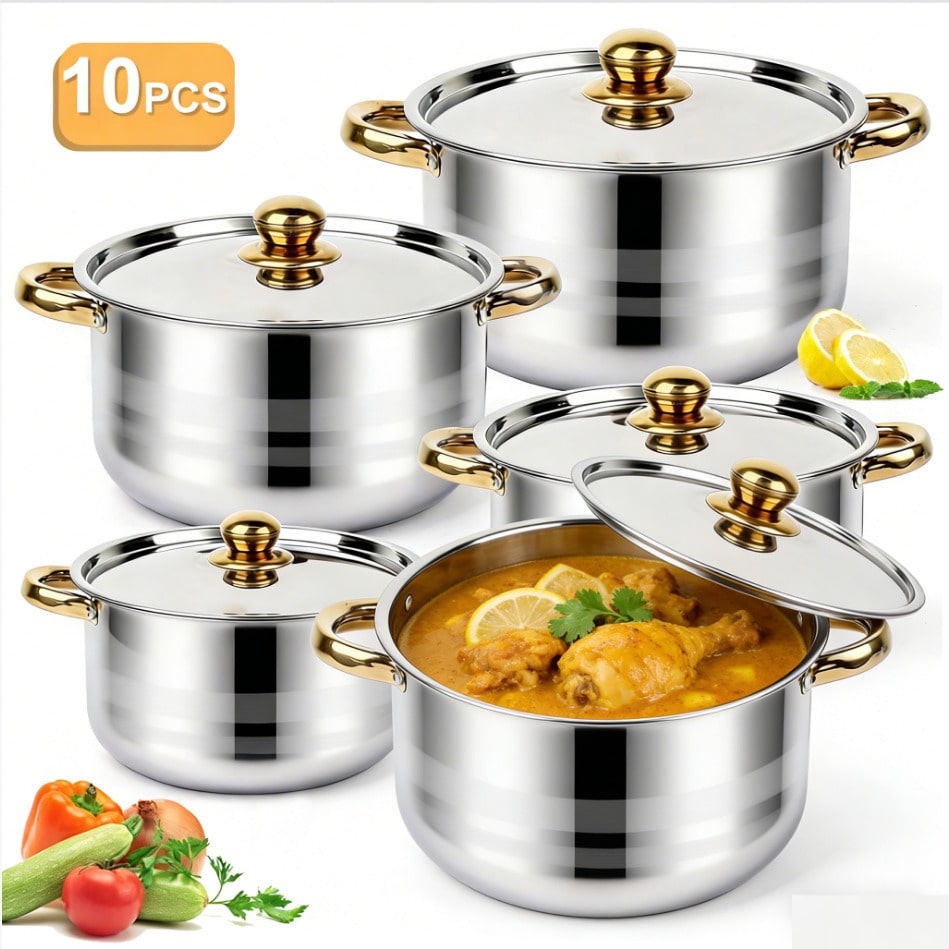 Stainless Steel Pot Set Modern - огляд і ціна Home Cooking Set